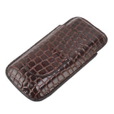 Leather Cigar Holder Portable Holding 3 Cigars Practical Travel Cigar Humidor for Man - Front View