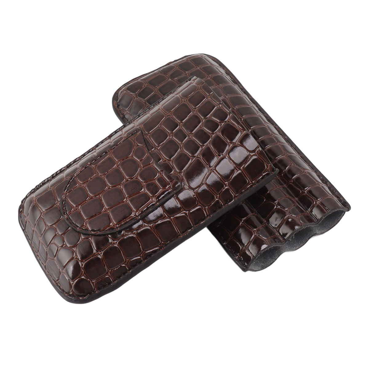 Leather Cigar Holder Portable Holding 3 Cigars Practical Travel Cigar Humidor for Man