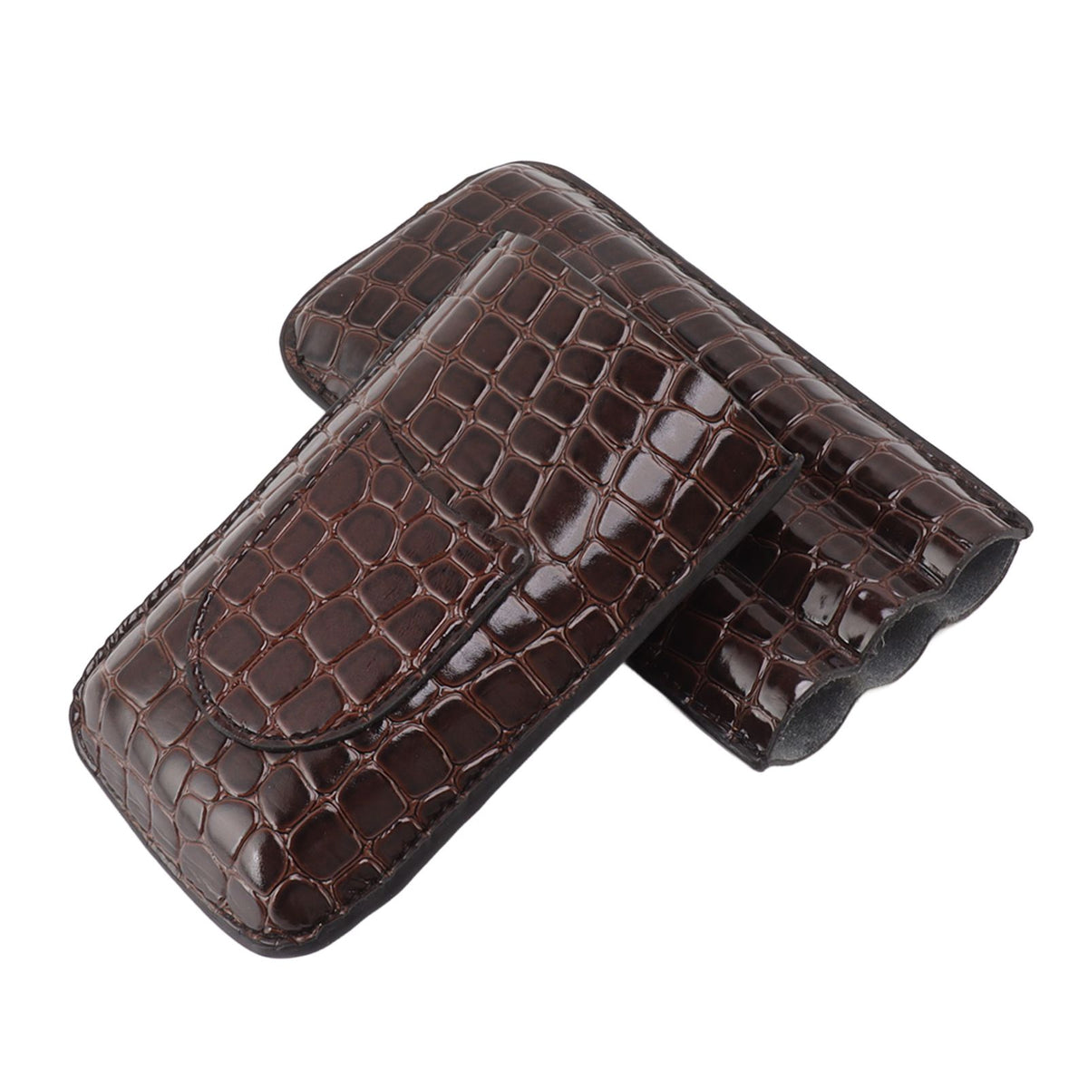 Leather Cigar Holder Portable Holding 3 Cigars Practical Travel Cigar Humidor for Man