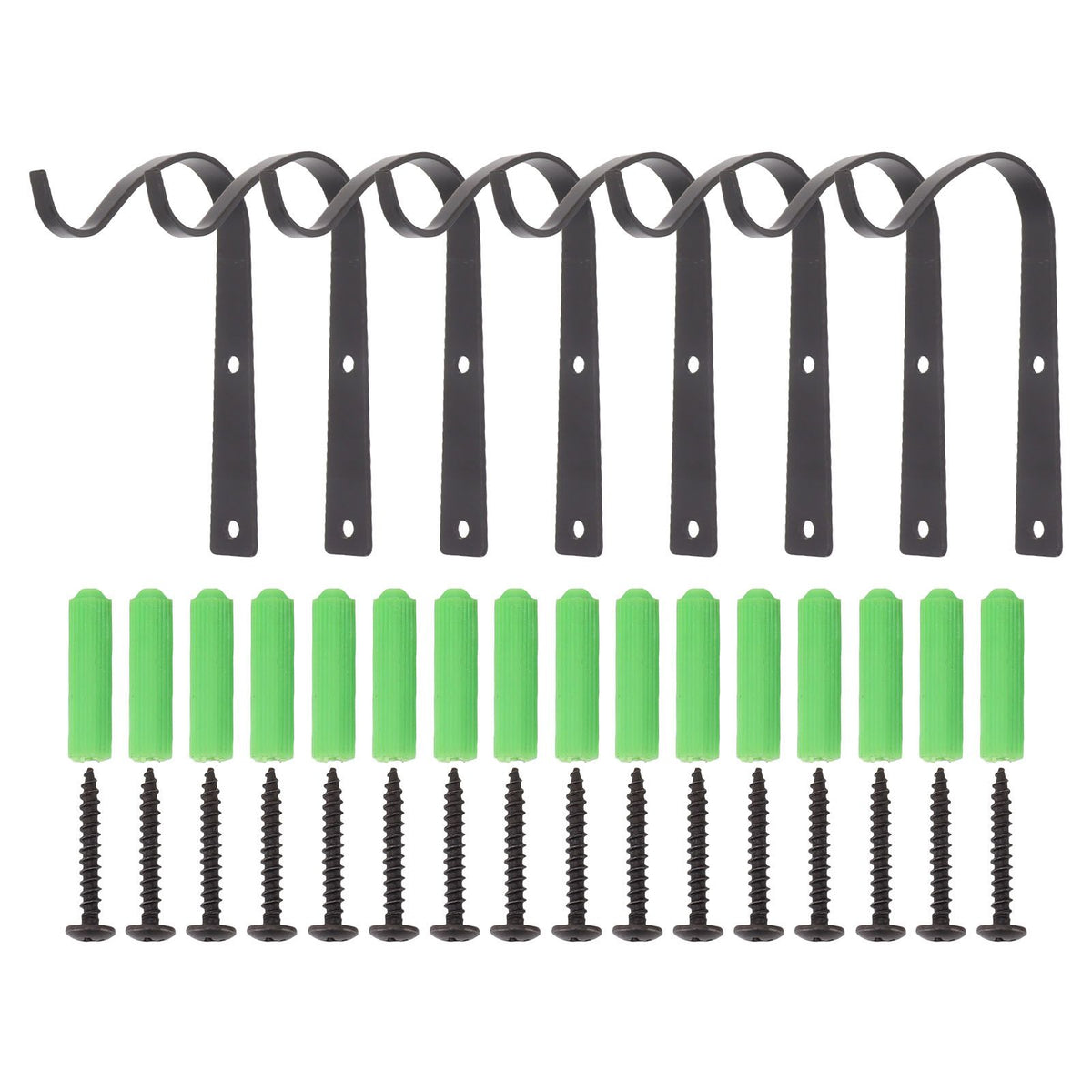 8Pcs Black Plants Hanging Wall Hook S Shape Wall Mount Plants Pot Hanging Bracket for Flower Basket