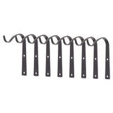 8Pcs Black Plants Hanging Wall Hook S Shape Wall Mount Plants Pot Hanging Bracket for Flower Basket - Front View