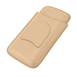 Cigar Case High End Leather Fashion Portable Travel Cigar Holder Case for 3 Cigars Luxury Gold - 45-Degree Angle