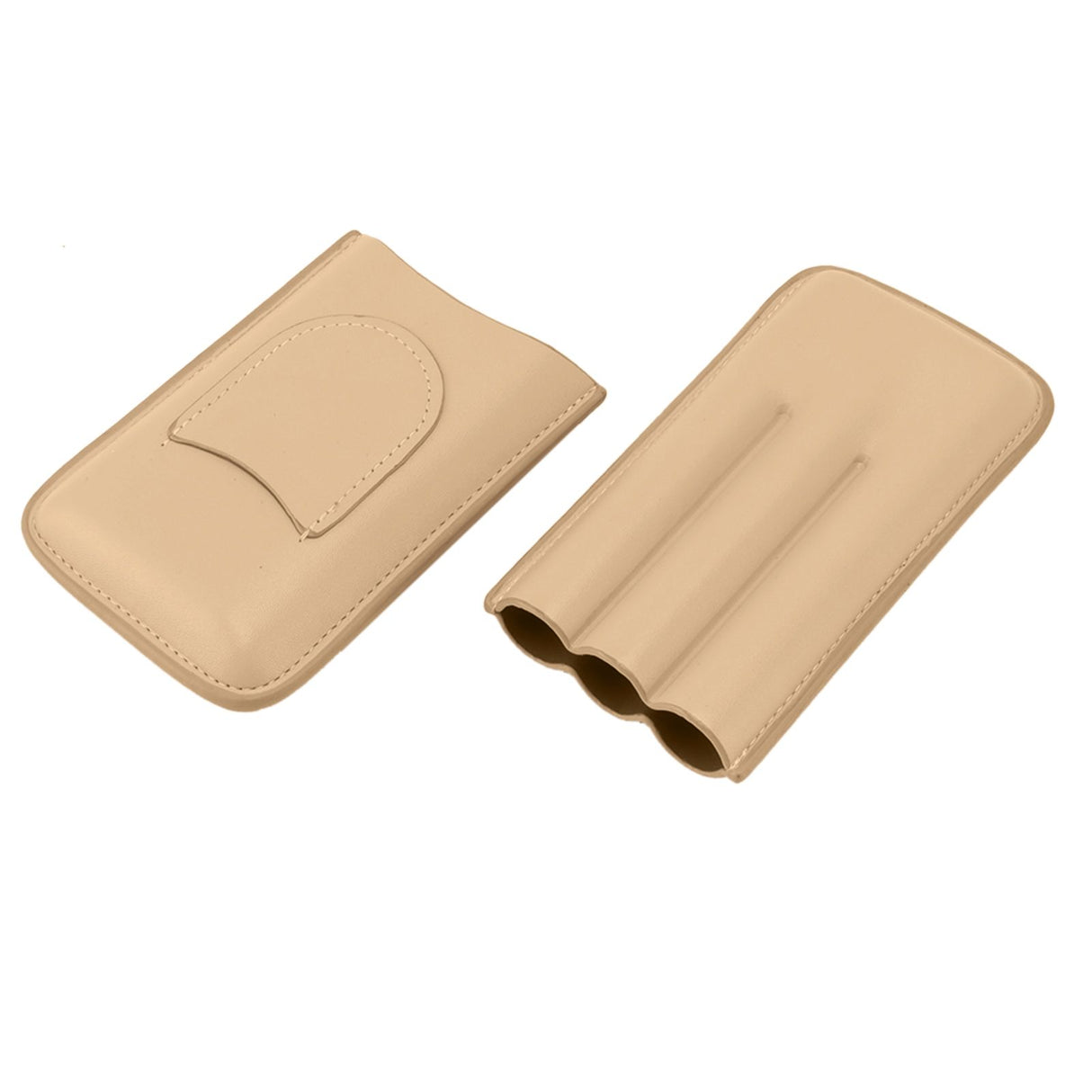 Cigar Case High End Leather Fashion Portable Travel Cigar Holder Case for 3 Cigars Luxury Gold