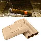 Cigar Case High End Leather Fashion Portable Travel Cigar Holder Case for 3 Cigars Luxury Gold - Extra Image