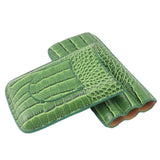 3 Finger Cigar Holder Frosted Finish Portable 3 Finger Leather Cigar Case for Travelling Hiking Green