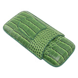 3 Finger Cigar Holder Frosted Finish Portable 3 Finger Leather Cigar Case for Travelling Hiking Green - Side View