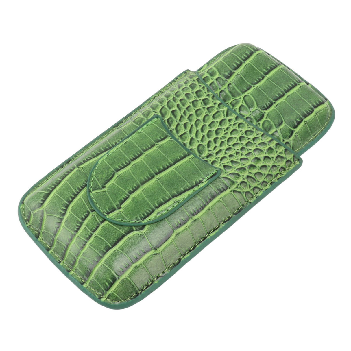 3 Finger Cigar Holder Frosted Finish Portable 3 Finger Leather Cigar Case for Travelling Hiking Green