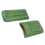 3 Finger Cigar Holder Frosted Finish Portable 3 Finger Leather Cigar Case for Travelling Hiking Green