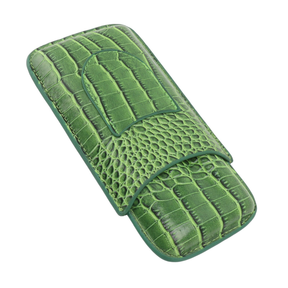 3 Finger Cigar Holder Frosted Finish Portable 3 Finger Leather Cigar Case for Travelling Hiking Green