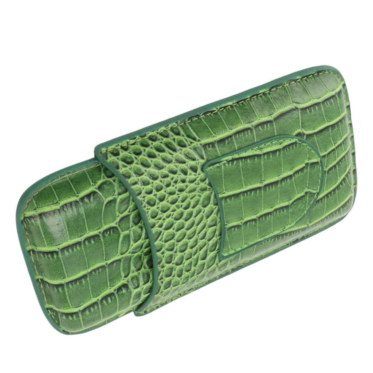 3 Finger Cigar Holder Frosted Finish Portable 3 Finger Leather Cigar Case for Travelling Hiking Green