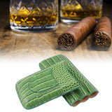 3 Finger Cigar Holder Frosted Finish Portable 3 Finger Leather Cigar Case for Travelling Hiking Green
