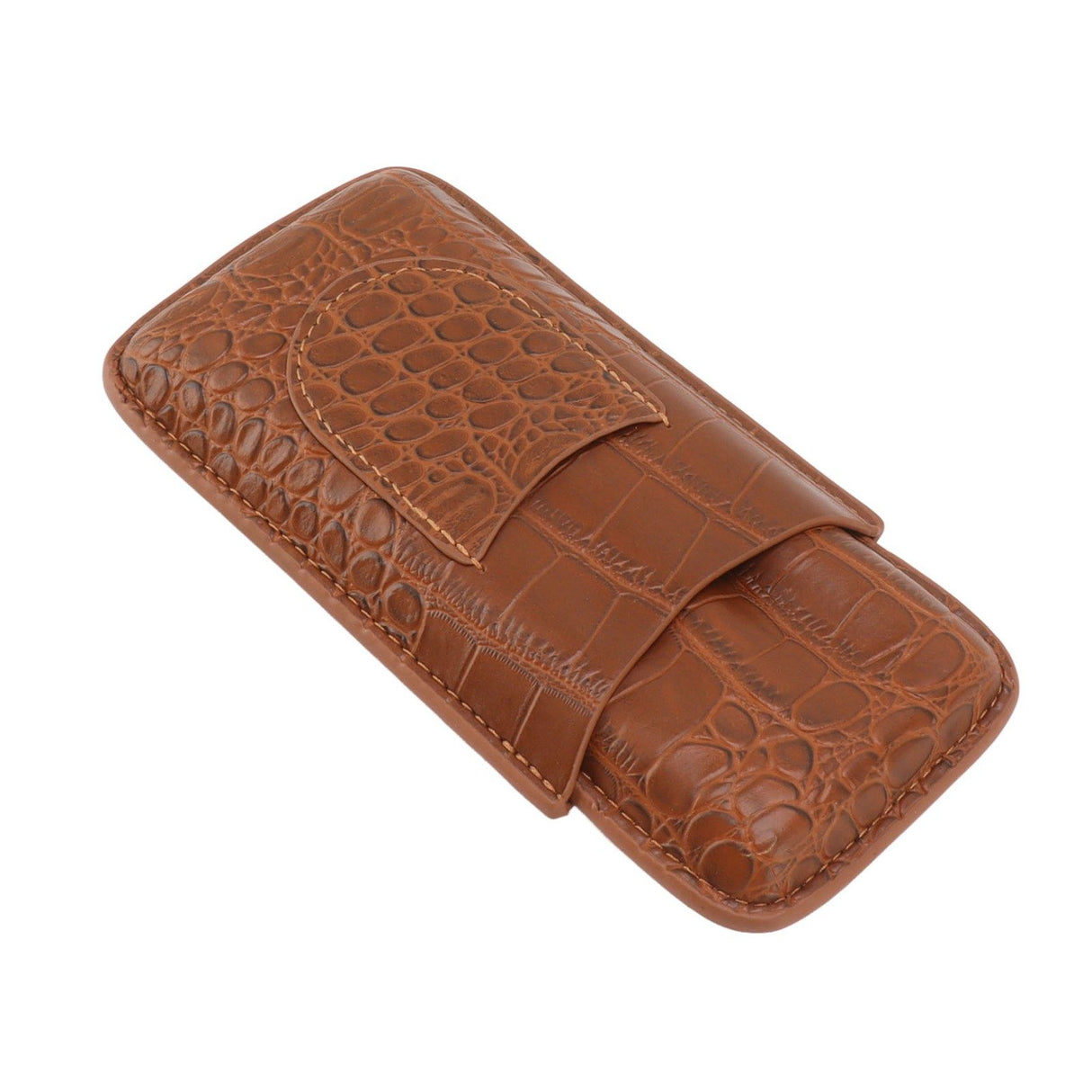 Cigar Holder Case Artificial Leather Portable Durable Elegant 3 Finger Cigar Box for Travel Outdoor Business 79