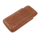 Cigar Holder Case Artificial Leather Portable Durable Elegant 3 Finger Cigar Box for Travel Outdoor Business 79