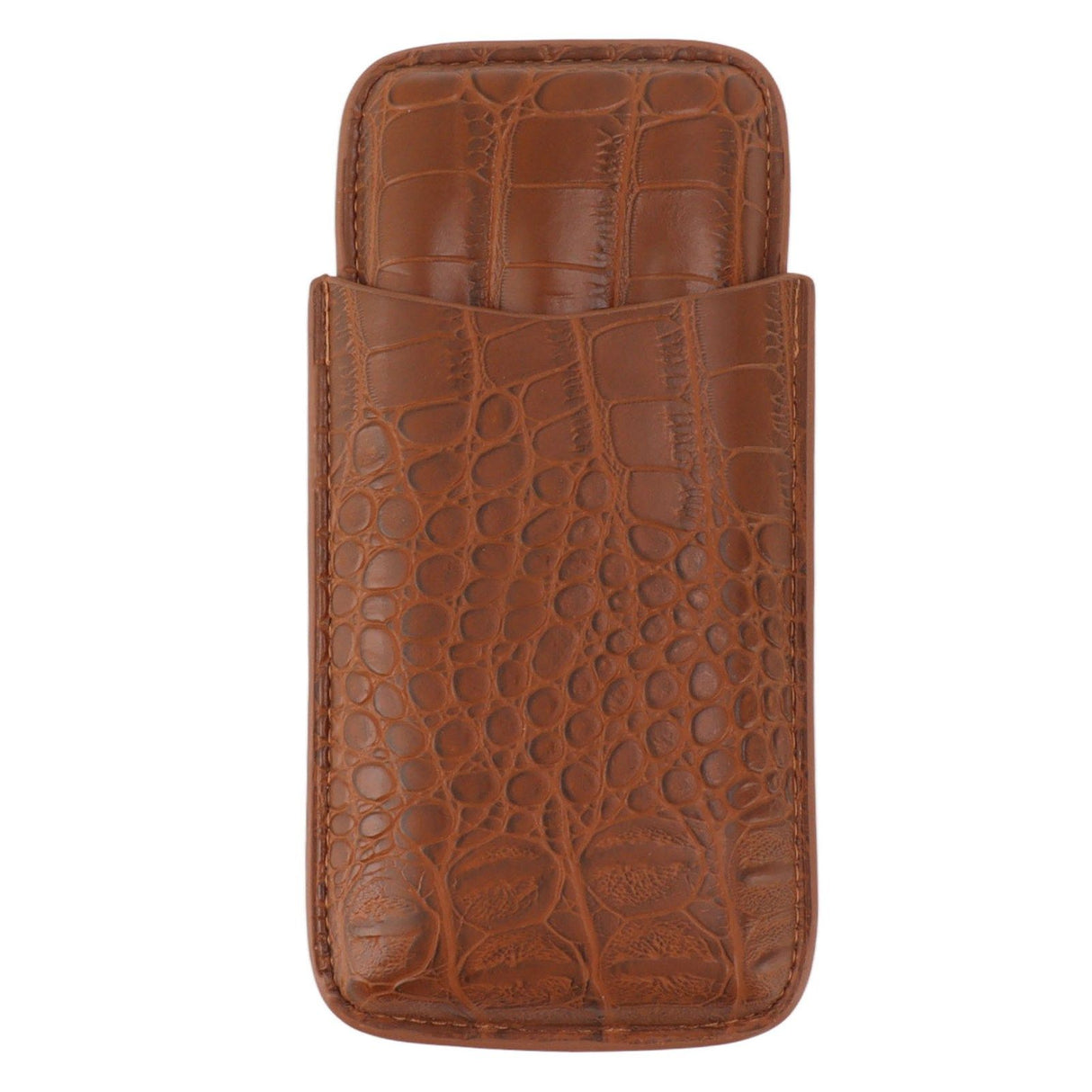 Cigar Holder Case Artificial Leather Portable Durable Elegant 3 Finger Cigar Box for Travel Outdoor Business 79