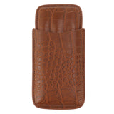 Cigar Holder Case Artificial Leather Portable Durable Elegant 3 Finger Cigar Box for Travel Outdoor Business 79
