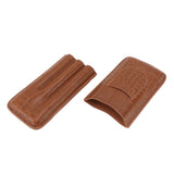 Cigar Holder Case Artificial Leather Portable Durable Elegant 3 Finger Cigar Box for Travel Outdoor Business 79