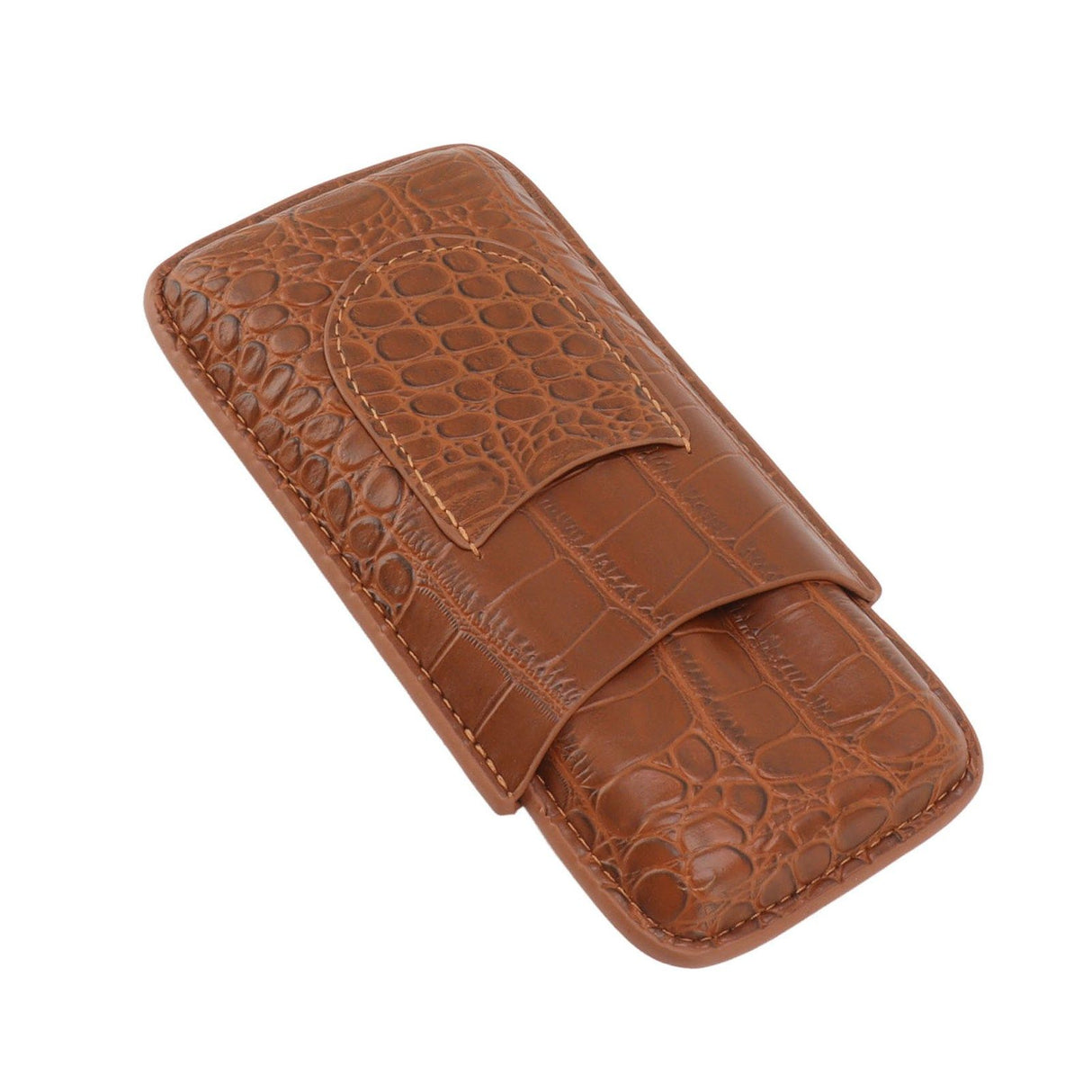 Cigar Holder Case Artificial Leather Portable Durable Elegant 3 Finger Cigar Box for Travel Outdoor Business 79