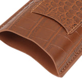 Cigar Holder Case Artificial Leather Portable Durable Elegant 3 Finger Cigar Box for Travel Outdoor Business 79