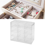 Grid Storage Box Dustproof Transparent Plastic Container Organizer for Jewelry Necklace DIY Art Craft 12 Compartments - 45-Degree Angle