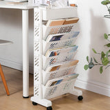 Movable Bookshelf Large Capacity Rotatable Removable Plastic Practical Rolling Organization Shelf 6 Layer