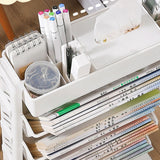 Movable Bookshelf Large Capacity Rotatable Removable Plastic Practical Rolling Organization Shelf 6 Layer - Extra Image