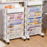 Movable Bookshelf Large Capacity Rotatable Removable Plastic Practical Rolling Organization Shelf 6 Layer - Extra Image