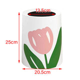 Floral Trash Can Large Mouth Cute Appearance Modern Style Garbage Waste Basket for Kitchen Bathroom Bedroom Round Small Size