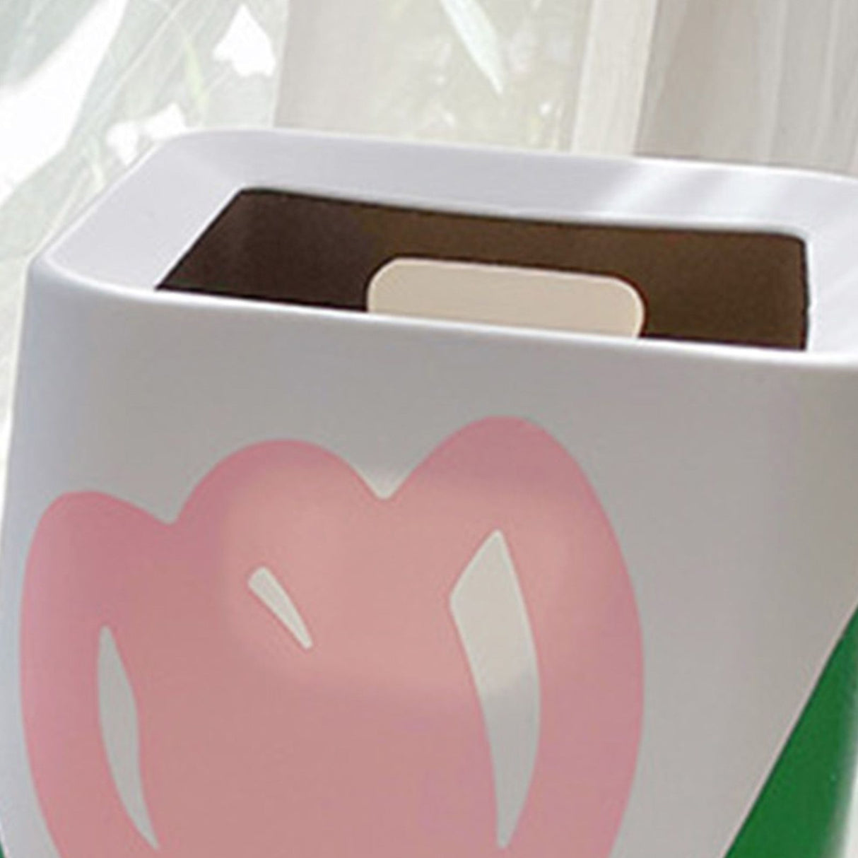 Floral Trash Can Large Mouth Cute Appearance Modern Style Garbage Waste Basket for Kitchen Bathroom Bedroom Square Small Size
