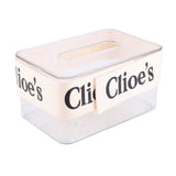 DIY Tissue Box Holder Opening Enlarged Transparent DIY Napkin Box with Webbing for Office Restaurant - Front View
