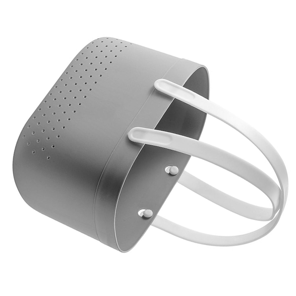Portable Shower Basket with Ventilation Holes Large Capacity Plastic Portable Storage Basket with Handles for Bathroom Grey