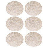 6 Pcs Round Placemat Gold Hollowed Eco Friendly PVC Heat Resistant 38cm Dining Table Mat - Side View