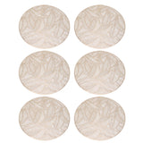 6 Pcs Round Placemat Gold Hollowed Eco Friendly PVC Heat Resistant 38cm Dining Table Mat