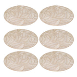 6 Pcs Round Placemat Gold Hollowed Eco Friendly PVC Heat Resistant 38cm Dining Table Mat