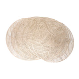 6 Pcs Round Placemat Gold Hollowed Eco Friendly PVC Heat Resistant 38cm Dining Table Mat - Extra Image