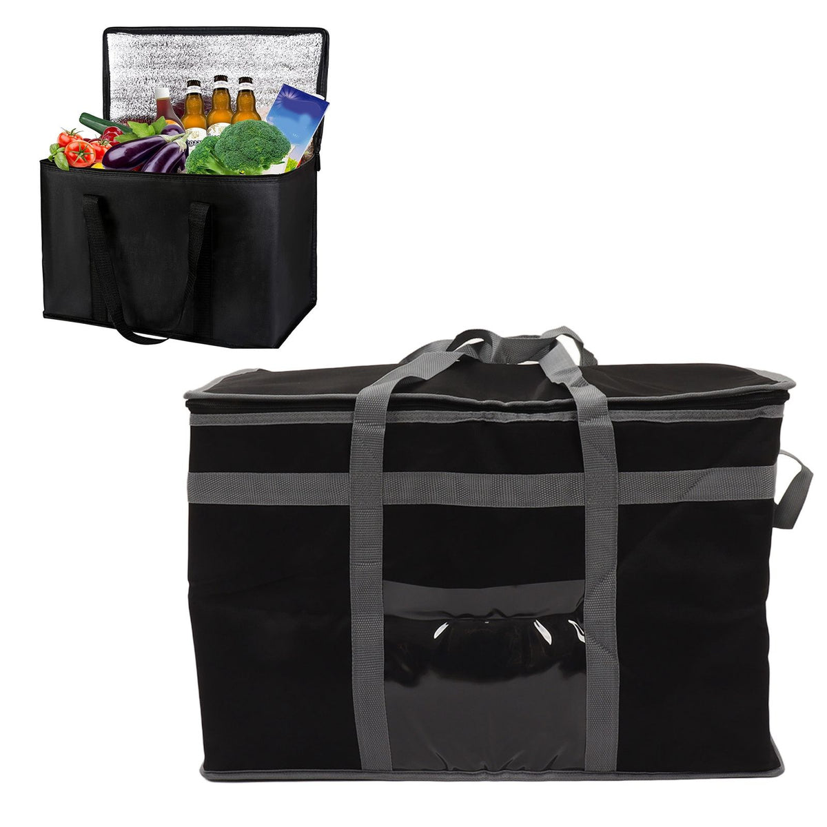 Insulated Bag 38L Large Capacity Reusable Cooler Bag Lunch Bag with 2 Handle for Food