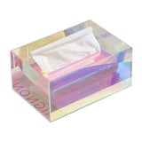 Tissue Box Holder Acrylic Storage Large Capacity Napkin Box for Washroom Living Room - Front View