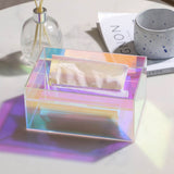 Tissue Box Holder Acrylic Storage Large Capacity Napkin Box for Washroom Living Room - 45-Degree Angle
