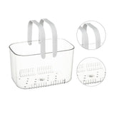 Clear Hand Basket Comfortable Handle Ventilation Holes Easy Access Versatile Fruit Storage Basket for Camping White