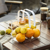 Clear Hand Basket Comfortable Handle Ventilation Holes Easy Access Versatile Fruit Storage Basket for Camping White - Extra Image
