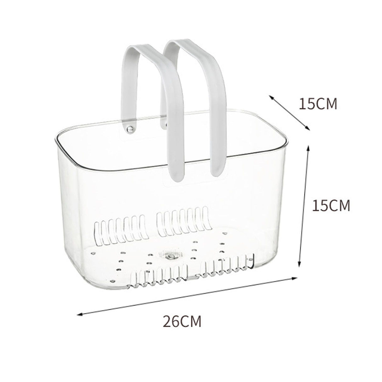 Clear Hand Basket Comfortable Handle Ventilation Holes Easy Access Versatile Fruit Storage Basket for Camping White