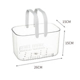Clear Hand Basket Comfortable Handle Ventilation Holes Easy Access Versatile Fruit Storage Basket for Camping White