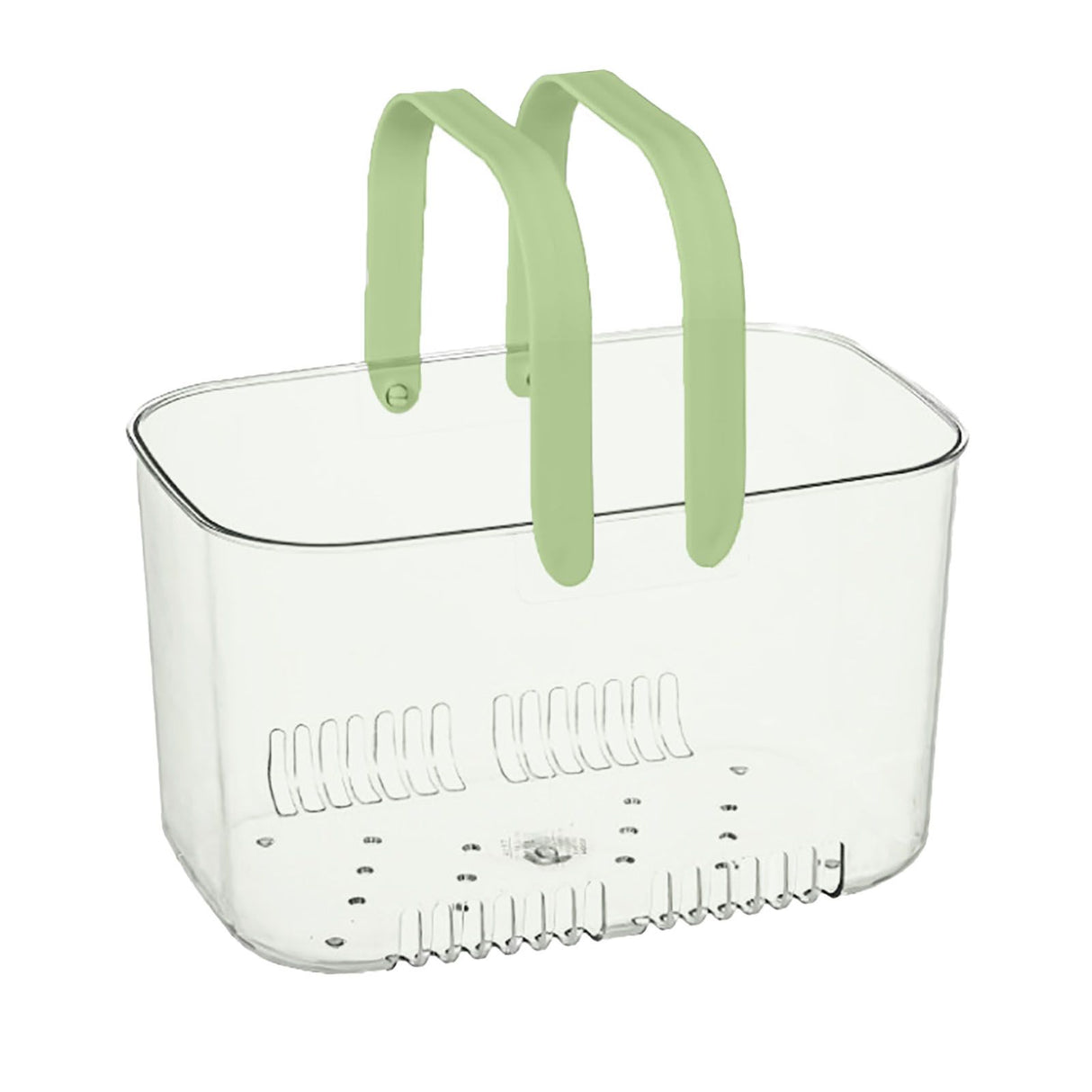 Clear Hand Basket Comfortable Handle Ventilation Holes Easy Access Versatile Fruit Storage Basket for Camping Green