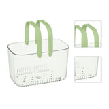 Clear Hand Basket Comfortable Handle Ventilation Holes Easy Access Versatile Fruit Storage Basket for Camping Green