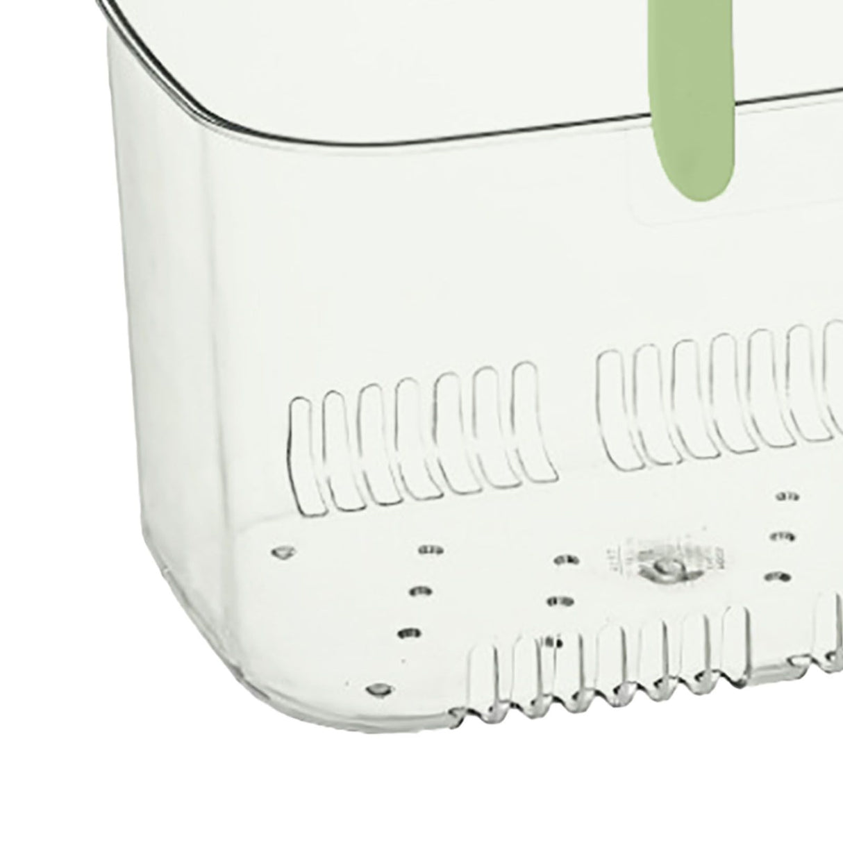 Clear Hand Basket Comfortable Handle Ventilation Holes Easy Access Versatile Fruit Storage Basket for Camping Green