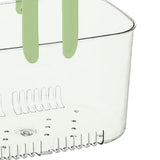Clear Hand Basket Comfortable Handle Ventilation Holes Easy Access Versatile Fruit Storage Basket for Camping Green - Extra Image