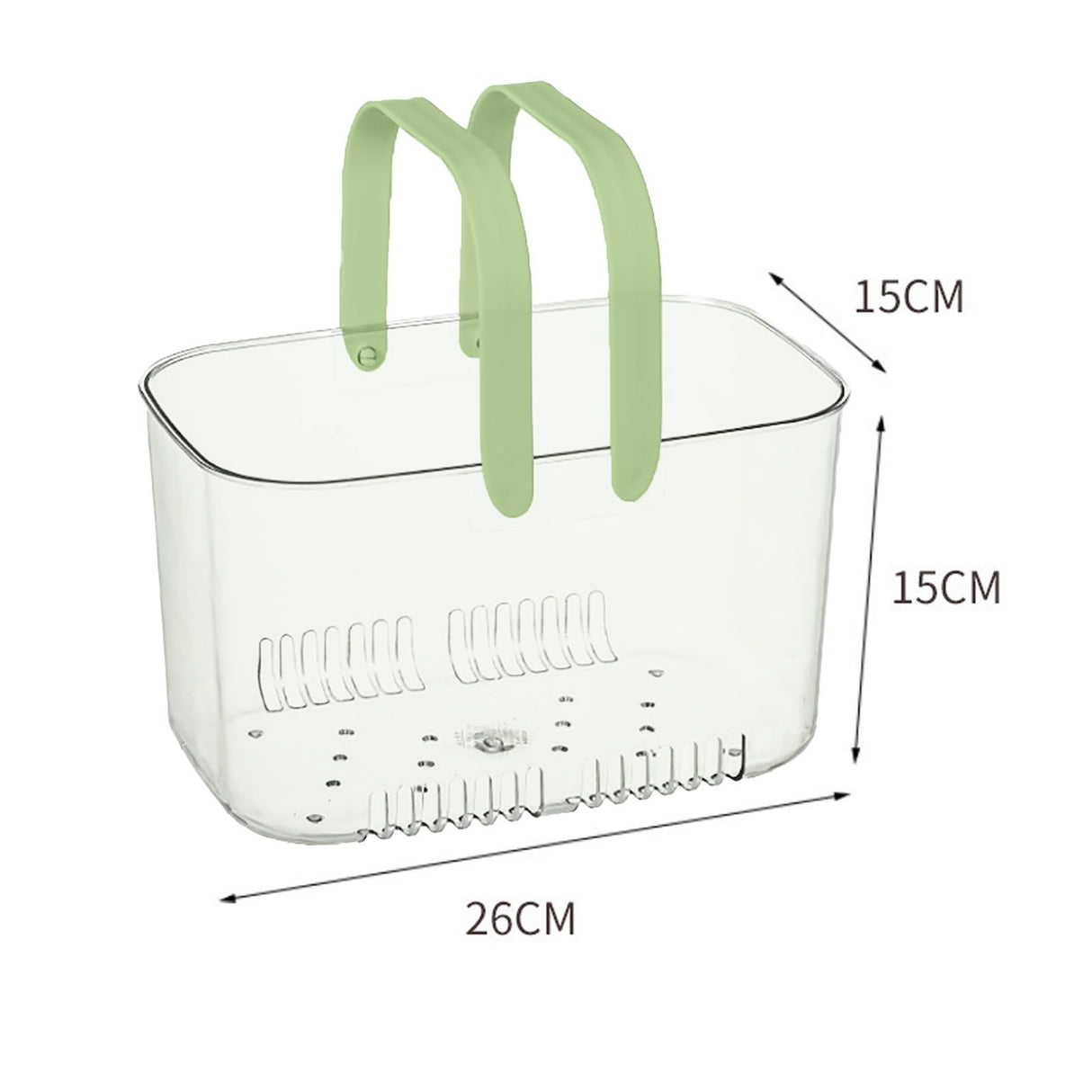 Clear Hand Basket Comfortable Handle Ventilation Holes Easy Access Versatile Fruit Storage Basket for Camping Green
