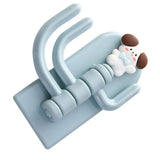 Self Adhesive Hanger Punch Free Rotating 3 Hooks Cute Animal Wall Door Holder for Keys Dog - Front View