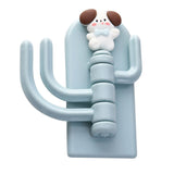 Self Adhesive Hanger Punch Free Rotating 3 Hooks Cute Animal Wall Door Holder for Keys Dog - Side View