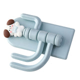 Self Adhesive Hanger Punch Free Rotating 3 Hooks Cute Animal Wall Door Holder for Keys Dog