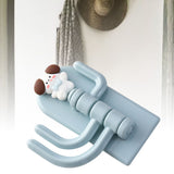 Self Adhesive Hanger Punch Free Rotating 3 Hooks Cute Animal Wall Door Holder for Keys Dog - 45-Degree Angle